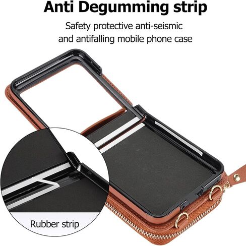 ل Motorola Razr 2024 محفظة مع حزام Crossbody ، [RFID حجب] فتحة فتحة بطاقة كبيرة من الجلد مع غطاء الوجه الصدمة حزام يدوي لموتو RAZR 50 2024 الأرجواني in Kuwait