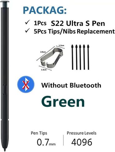 Galaxy S22 Ultra S Pen Replacement for Samsung Galaxy S22 Ultra Stylus Touch S Pen (Without Bluetooth) with Tips (Phantom Black) in Saudi Arabia