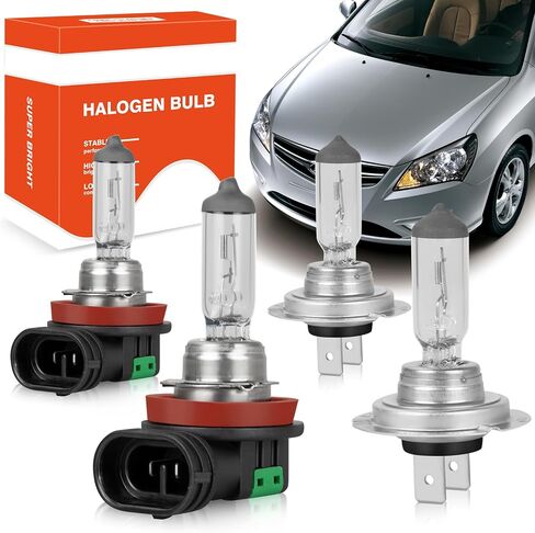 Fit for Hyundai Elantra 2014 2015 2016(with Projector) & 2017 2018 Halogen Headlight Bulbs, H7 High Beam+ 9005 Low Beam Headlamp Replacement Bulbs Kit, Pack of 4 in Kuwait