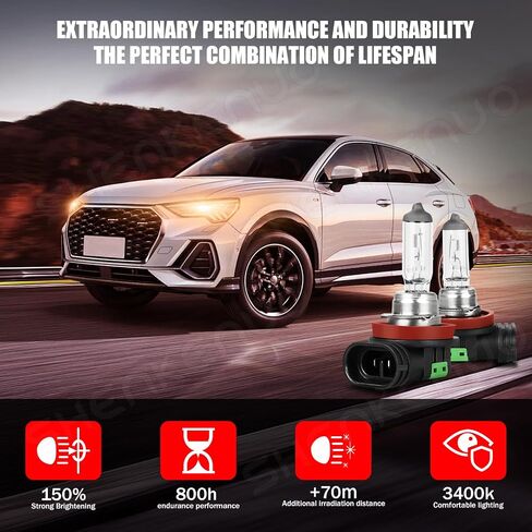 Fit for Hyundai Elantra 2014 2015 2016(with Projector) & 2017 2018 Halogen Headlight Bulbs, H7 High Beam+ 9005 Low Beam Headlamp Replacement Bulbs Kit, Pack of 4 in Kuwait