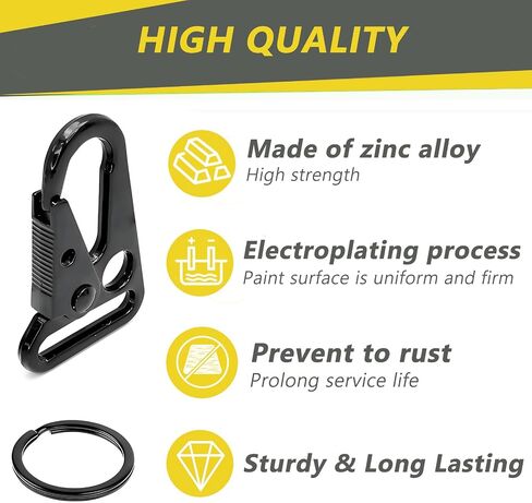 16 Sets Metal Tactical Snap Hook Heavy Duty 1" Keychain Clip with Key Rings Car Keys Chain Clip for Paracord Bracelets Lanyard Necklaces Outdoors Bag Backpack Molle Bags Accessories in Saudi Arabia