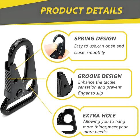 16 Sets Metal Tactical Snap Hook Heavy Duty 1" Keychain Clip with Key Rings Car Keys Chain Clip for Paracord Bracelets Lanyard Necklaces Outdoors Bag Backpack Molle Bags Accessories in Saudi Arabia