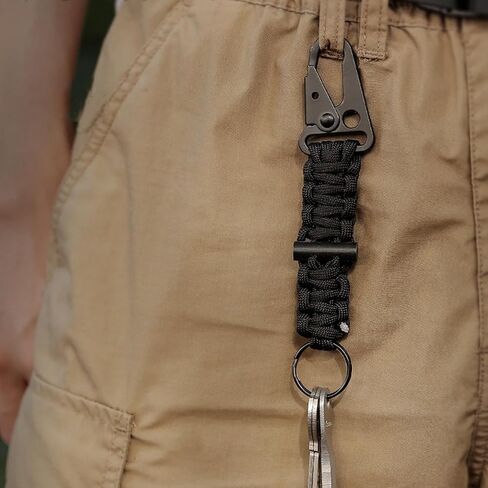 16 Sets Metal Tactical Snap Hook Heavy Duty 1" Keychain Clip with Key Rings Car Keys Chain Clip for Paracord Bracelets Lanyard Necklaces Outdoors Bag Backpack Molle Bags Accessories in Saudi Arabia