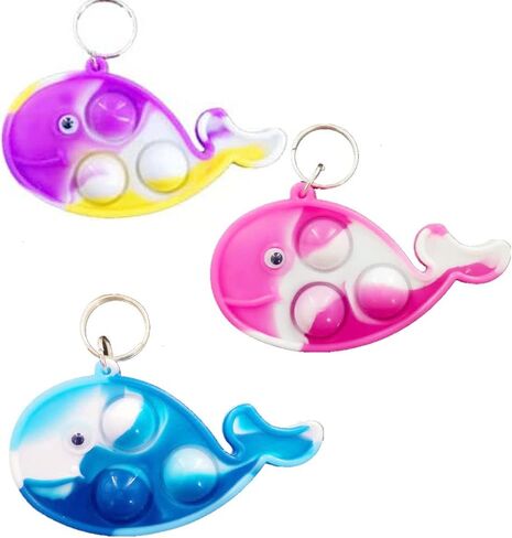 30 Packs Rainbow Octopus Turtle Fish Undersea Mini Pop Fidget Keychain Bubble Toy for Kids Birthday Summer Party Favors Gift, Small Classroom Student Prizes in Saudi Arabia