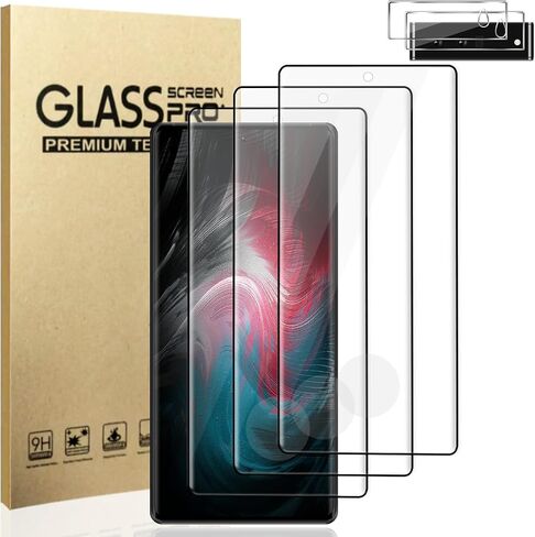 [3+2 Pack] Pixel 6 Pro Glass Screen Protector and Camera Protector, HD Clear 9H Tempered Glass Scratch Resistant, Fingerprint Unlock, Full Coverage, Bubble-Free for Google Pixel 6 Pro 5G (6.7 Inch) in Saudi Arabia