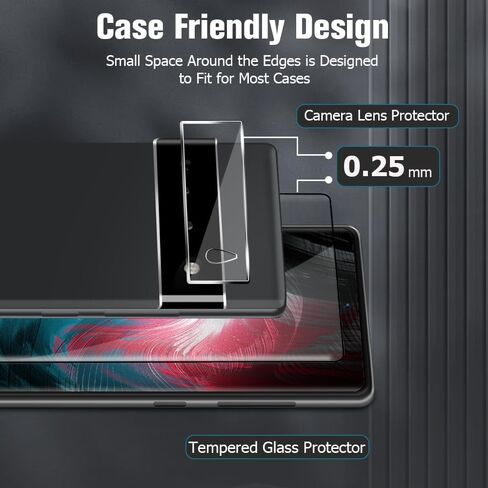 [3+2 Pack] Pixel 6 Pro Glass Screen Protector and Camera Protector, HD Clear 9H Tempered Glass Scratch Resistant, Fingerprint Unlock, Full Coverage, Bubble-Free for Google Pixel 6 Pro 5G (6.7 Inch) in Saudi Arabia
