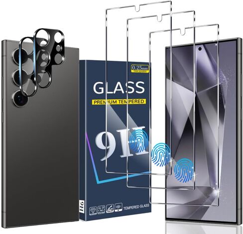 [3+2 Pack] Pixel 6 Pro Glass Screen Protector and Camera Protector, HD Clear 9H Tempered Glass Scratch Resistant, Fingerprint Unlock, Full Coverage, Bubble-Free for Google Pixel 6 Pro 5G (6.7 Inch) in Saudi Arabia