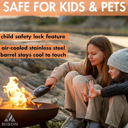 BISON AIRLIGHTER 420 | Cordless Fire Starter | Camping Essential | Torch Lighter | Perfect for Fire Pits, Camping, Charcoal Grills, Fireplaces, and Wood Stoves | Refillable Butane with Built-In Blower in Saudi Arabia