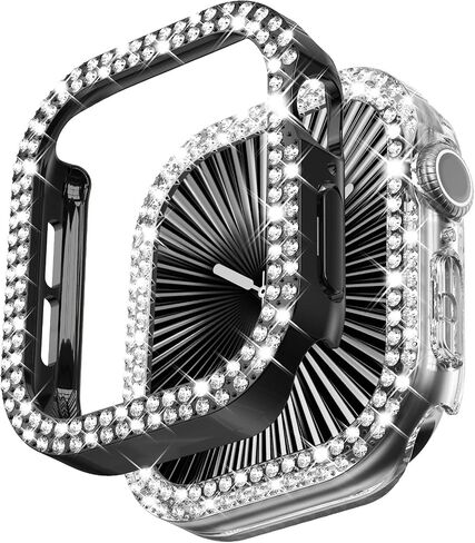 Wingle 2 Pack Bling Case for Apple Watch Series 10 42 مم مصدع المصد ، غطاء الوجه الواقي من Diamond Rhinestone Apple Watch 10 42 مم كريستال كريستال وايتاي فتاة آي واتش. in Kuwait