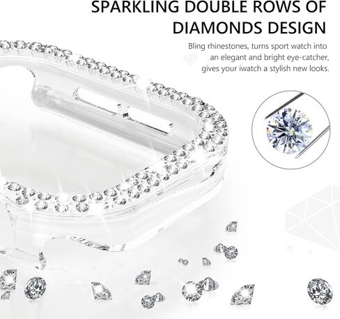 Wingle 2 Pack Bling Case for Apple Watch Series 10 42 مم مصدع المصد ، غطاء الوجه الواقي من Diamond Rhinestone Apple Watch 10 42 مم كريستال كريستال وايتاي فتاة آي واتش. in Kuwait