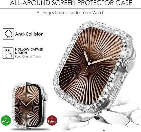 Wingle 2 Pack Bling Case for Apple Watch Series 10 42 مم مصدع المصد ، غطاء الوجه الواقي من Diamond Rhinestone Apple Watch 10 42 مم كريستال كريستال وايتاي فتاة آي واتش. in Kuwait