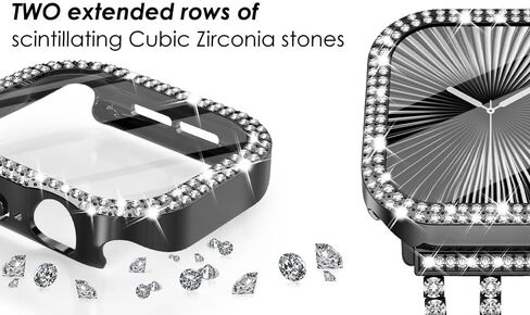 Wingle 2 Pack Bling Case for Apple Watch Series 10 42 مم مصدع المصد ، غطاء الوجه الواقي من Diamond Rhinestone Apple Watch 10 42 مم كريستال كريستال وايتاي فتاة آي واتش. in Kuwait