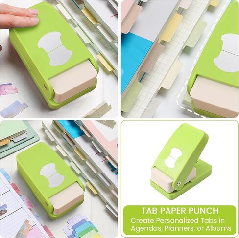 HAUSTGO Tab Paper Punch - File Tab Puncher for Calendars, Planners, or Albums - Ideal for Scrapbook Tabs, Junk Journals, Bible Tabs, December Daily, Planner Inserts, and More Projects in Saudi Arabia