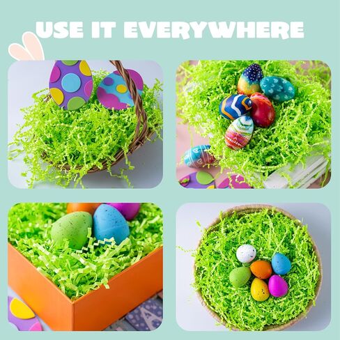 JOYIN 32oz Easter Grass, Pure Brown Recyclable Paper Grass, Shred Raffia Crinkle Cut for Easter Egg Hunt, Basket Stuffer Filler, Party Bag Decor Favors, Gift Wrapping in Saudi Arabia