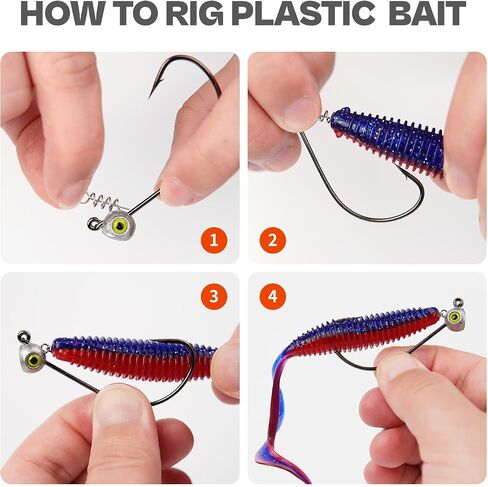 Shaky Head Jigs, Fisheye Stand-up Style Weedless Fishing Jig Heads for Bass (15-Pack) 1/8 3/16 1/4 5/16oz in Kuwait
