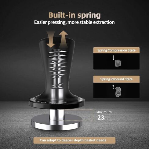 MHW-3BOMBER 54mm Espresso Tamper, 53.35mm Double Spring Coffee Loaded Tamper Tool, Compatible with 53mm/54mm Breville Portafilter, Self Leveling Espresso Hand Tampers, Espresso Accessories,T6000-OS in Saudi Arabia