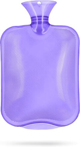 Hot Water Bottle PVC 2L Leak-Proof with Removable Soft Knitted Cover for Pain Relief Hot and Cold Therapy,Hands Feet Abdomen and Neck Warmer,White-red in Kuwait