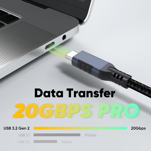 USB C Extension Cable 6ft, 20Gbps/240W/4K@60Hz USBC Extender Male to Female Type C USB 3.2 Gen 2 Charging/Data Sync Cord Braided Nylon for MacBook Air/Pro, PSVR2, Portable Monitor, Hub, Phone in Saudi Arabia