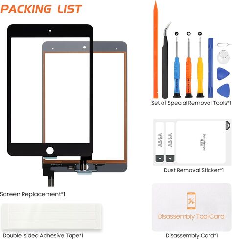 لـ iPad Mini 5 Screen Replacement for iPad Mini 5 2019 Touch Screen A2124 A2126 A2133 President Digitizer Repiral Parts (No LCD) (أسود) in Kuwait