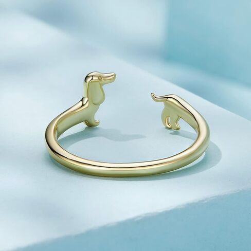MUNDELL 925 Sterling Silver Cute Paw Prints Open Rings Minimalist Adjustable Rings for Women Stacking Rings Statement Rings Fine Jewelry in Saudi Arabia