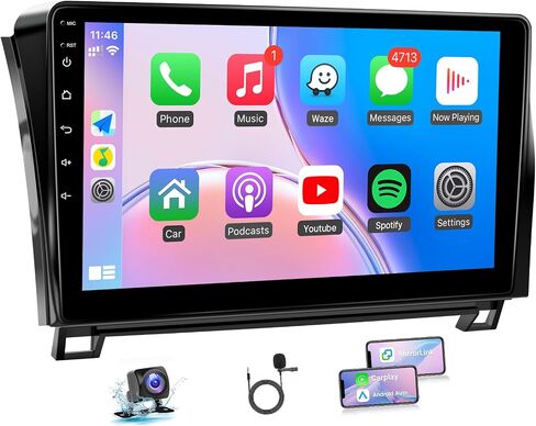 Naifay Android12 Car Stereo for Toyota Tundra 2007-2013 Toyota Sequoia 2008-2018 Wireless Carplay Android Auto, 10.1inch Touch Screen for Tundra Car Radio Bluetooth GPS WiFi SWC Camera 2G+32G in Kuwait