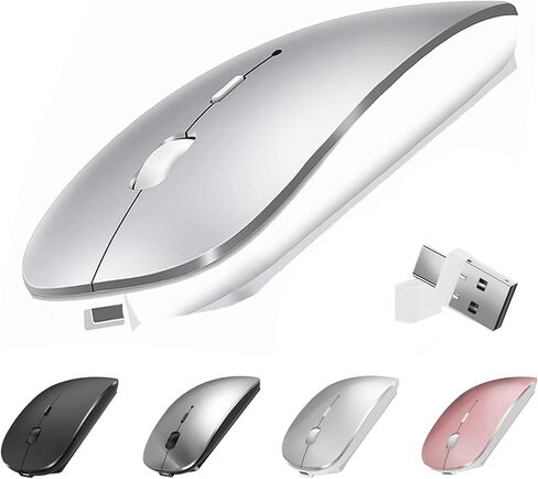 Bluetooth Wireless Mouse for MacBook Air Pro Computer iMac Laptop, USB C Wireless Mouse with Jiggler Compatible with Mac/Surface Pro Dual Mode Rechargeable Wireless Mouse Mover Undetectable in Kuwait