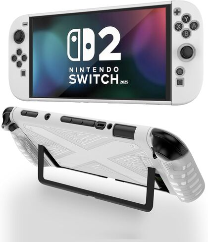 حافظة NINKI Grip لجهاز Nintendo Switch 2 Case Stand 2025، حافظة رفيعة للغاية غير قابلة للانزلاق من البولي كربونات + غطاء حماية من السيليكون TPU لجهاز Nintendo Switch 2025 حافظة حماية لغطاء وحدة التحكم Switch 2، أسود in Kuwait