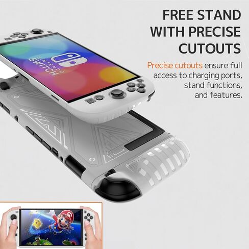 حافظة NINKI Grip لجهاز Nintendo Switch 2 Case Stand 2025، حافظة رفيعة للغاية غير قابلة للانزلاق من البولي كربونات + غطاء حماية من السيليكون TPU لجهاز Nintendo Switch 2025 حافظة حماية لغطاء وحدة التحكم Switch 2، أسود in Kuwait