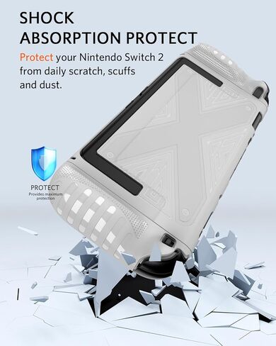 حافظة NINKI Grip لجهاز Nintendo Switch 2 Case Stand 2025، حافظة رفيعة للغاية غير قابلة للانزلاق من البولي كربونات + غطاء حماية من السيليكون TPU لجهاز Nintendo Switch 2025 حافظة حماية لغطاء وحدة التحكم Switch 2، أسود in Kuwait