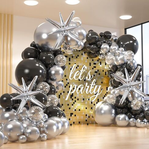 Royal Blue and Gold Balloons Garland Arch Kit, 156 Pack 18" 12" 10" 5" Navy Blue and Gold Confetti Balloons with Star Foil Balloons For Birthday, Graduation, Wedding Party Decorations in Saudi Arabia