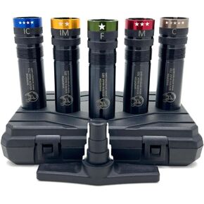 Winenton™ Extended Choke Tubes Set Compatible with BER/Ben Mobil for 12-Ga Shotguns, 5 pcs Choke Tubes, Black, Color Coded Rings