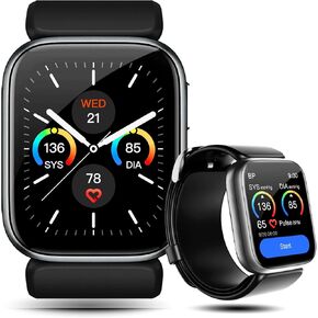 Smart Watch Blood Pressure, 1.95'' Blood Pressure Monitor Watch with Air Pump Cuff, Blood Pressure Watch for Sleep and Sports Tracking for Android iOS Supports Reminder Monitoring, Data Sharing etc