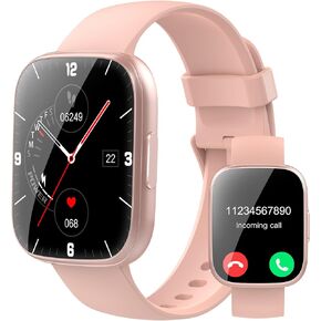 Smart Watch for Men Women Bluetooth Call, 1.95" HD Touch Screen Fitness Watch with Sleep Heart Rate Monitor, 100+ Sports Modes, IP68 Waterproof Activity Trackers for Android iOS, Pink