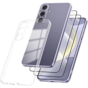 Vancle Case for Samsung Galaxy S24+ / Samsung Galaxy S24 Plus 5G with 2-Pack Each Tempered Glass Screen Protector, Shockproof Bumper Phone Cover Transparent
