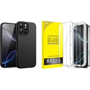 JETech iPhone 16 Pro Silicone Case and Screen Protector Bundle