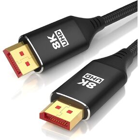 كابل منفذ عرض 16K 8K 10FT 2 حزمة، سلك DP عالي السرعة CL3، 8K@60 هرتز، 4K@144 هرتز، يدعم 40 جيجابت في الثانية، معدل تحديث عالٍ لشاشة الألعاب، الكمبيوتر المحمول، HBR3، HDR، بطاقة الرسومات 4090,7900، الكمبيوتر الشخصي in Kuwait