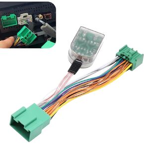 1 PC Add A Subwoofer Amplifier Harness Adapter, Plug and Play High/Low Level Audio RCA Converter, Compatible with GM Chevy Camaro Colorado Silverado GMC Canyon Sierra 1500 2500/3500HD (Green)