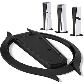 playvital Vertical Stand for ps5/Slim/Pro/Standard Console Disc & Digital, Space-Saving Holder Base Accessories for ps5/Pro/Slim with Anti-Slip Pads, Enhanced Stability - Black