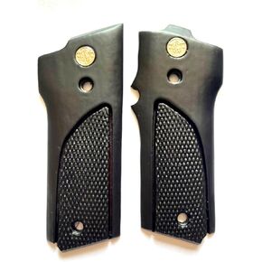 BMPL Hardwood Handgun Grips Compatible Replacement for New 5&W Model 59 459 659 9 Mm Silver Medallion Handmade Handcraft #S014
