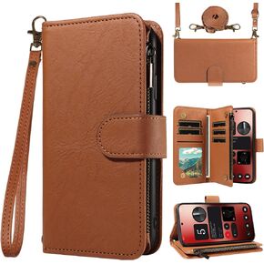 for Nothing Phone 2a/2a Plus Wallet Phone Case with Crossbody Lanyard Strap Faux Leather Card Holder Slot Stand Kickstand Men Women Flip Cell Cover for Phone2a 2a+ a2 Purple