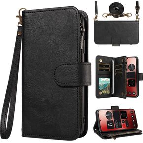 مقابل لا شيء هاتف 2A/2A بالإضافة إلى محفظة الهاتف مع Crossbody Lanyard Strap Faux Leather Card Slot Slot Stand Kickstand Men Women Flip Cell Cover for Phone2A 2A+ A2 Purple in Saudi Arabia