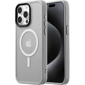 Strong Magnetic for iPhone 15 Pro Case Fits MagSafe 10FT Drop Resistant Matte Skin Feeling Back Cover Shockproof Slim Fit for iPhone 15 Pro Phone Case 6.1 inch, Black