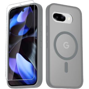 for Google Pixel 9a Case, Magnetic Phone Case with 1 Screen Protector [Military Grade Protection] [Compatible with MagSafe] Translucent Matte Protective Cover for Pixel 9a, Lavender Purple