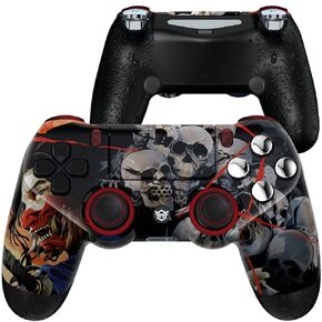 HEXGAMING NEW SPIKE 2 Back Buttons & Interchangeable Thumbsticks & Triggers Stop Compatible with ps4 Pro Controller with Paddles - Ghost of Samurai
