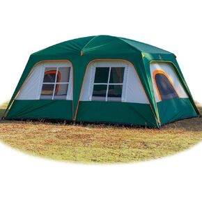 KTT Large Tent 8-10 Person,Family Cabin Tents,2 Rooms,2 Doors and 4 Windows with Mesh,Straight Wall,Waterproof,Double Layer,Big Tents for Outdoor,Picnic,Camping,Family Gathering