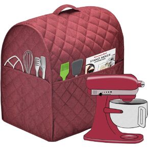 Stand Mixer Dust Cover with 3 Pockets Compatible with KitchenAid Tilt Head, Easy Cleaning,Can Ironable (Dark Gray, Fits for 6-8 Quart)