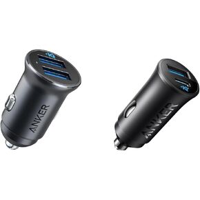Anker USB-C Car Charger, 30W 2-Port Type-C Car Adapter with Anker 320 Car Charger (24W II)