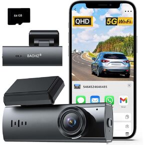Dash Cam,1080P Front Dashcams, Dash Camera for Cars, Car Camera Built-in WiFi, Night Vision, App Control, 24H Parking Monitor, Loop Recording, WDR, G-Sensor, 170°Wide Angle with Free 64G Card