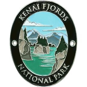 Walking Stick Medallion Hiking, Kenai Fjords National Park Hiking Stick Medallion, Trekking Hiking Walking Pole Stick, Traveler Collection Souvenir