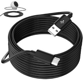5M/16FT Micro USB Cable Power extension Cord Compatible with eufy Indoor Camera E200 WYZE Cam Pan V3 V4 Blink Xiaomi Mi 360° 2K Pro Extra Long Micro USB Charging Cable for Security Camera,White